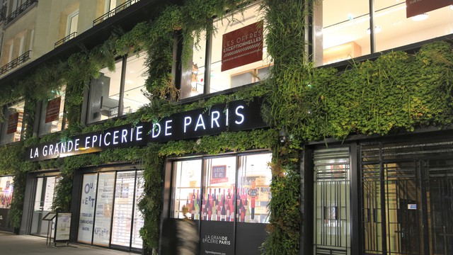 The Facade Of The La Grande Epicerie De Paris Is Covered With Living Wall  Stock Photo - Download Image Now - iStock